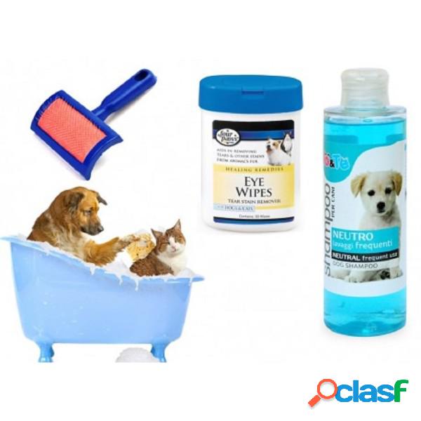 Trade Shop - Kit Pulizia Cani Shampoo Neutro Salviettine