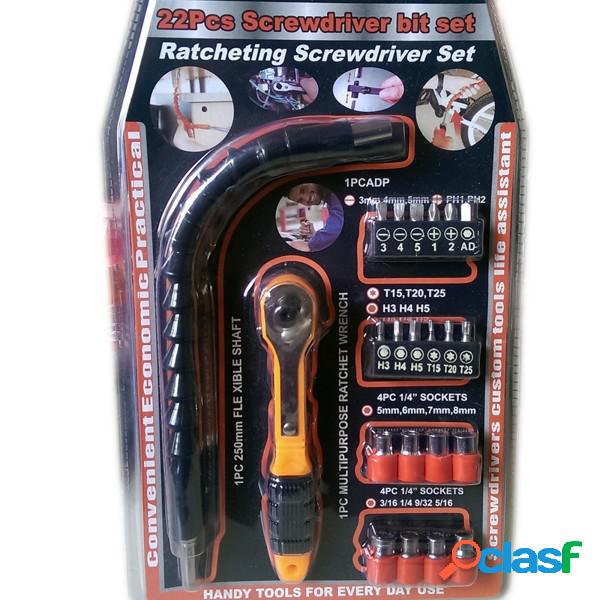 Trade Shop - Kit Set 22 Pz Torx Cacciaviti Punte Inserti