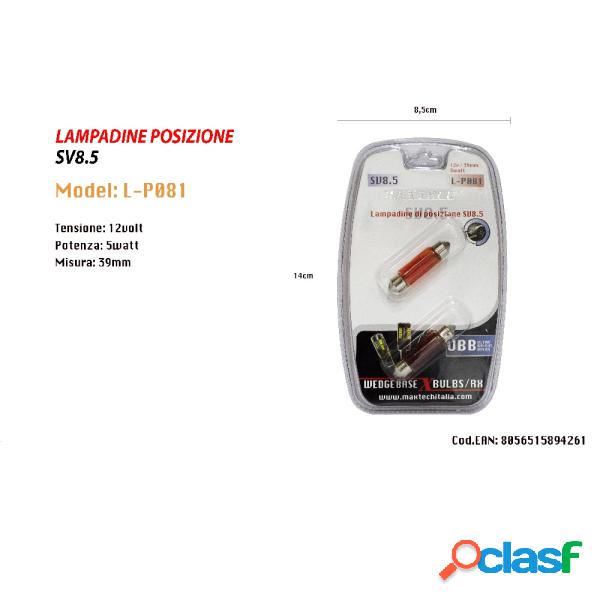 Trade Shop - Lampadine Di Posizione Sv8.5 12v 5w 39mm