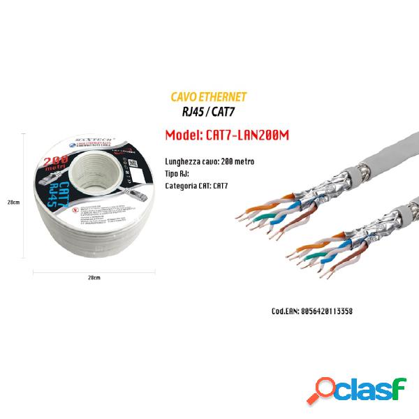 Trade Shop - Matassa 200 Mt Metri Cavo Di Rete Cat 7 Lan