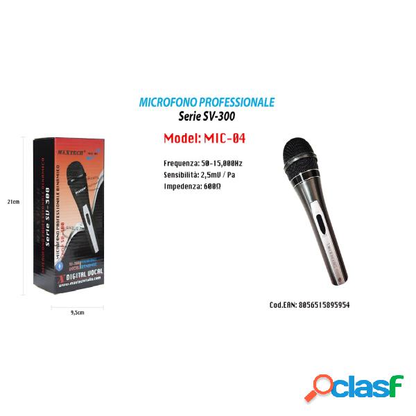 Trade Shop - Microfono Dinamico Unidirezionale 18cm Cavo 2mt