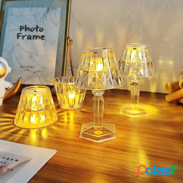 Trade Shop - Mini Lampada Effetto Cristallo Da Tavolo A Led
