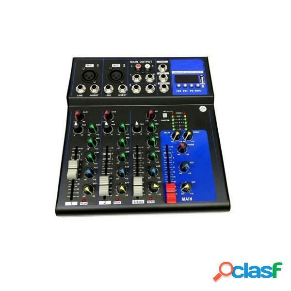 Trade Shop - Mixer Audio Professionale 4 Canali Usb Con