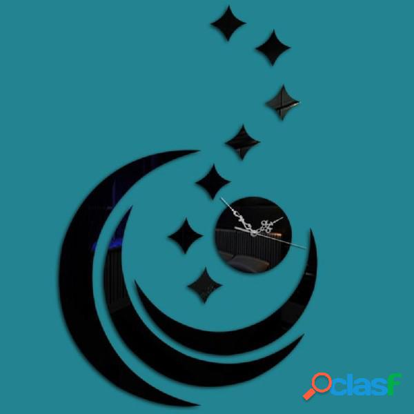 Trade Shop - Orologio 3d Moderno Luna Adesivo Muro Effetto