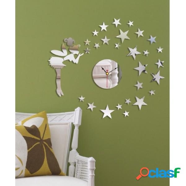Trade Shop - Orologio Adesivo Fata Stelle 3d Effetto
