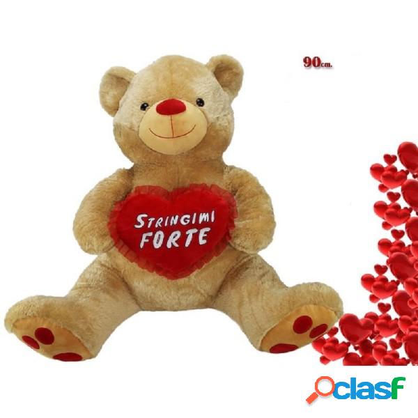 Trade Shop - Orso Peluche 90 Cm Con Cuore Stringimi Forte