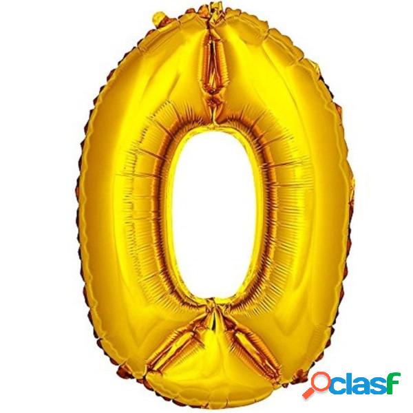 Trade Shop - Palloncino Numero 0 Oro 35cm Elio Decorazione