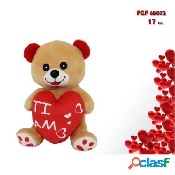 Trade Shop - Peluche Orso Orsetto Con Cuore Ti Amo 17 Cm