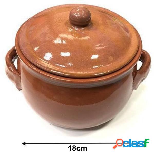 Trade Shop - Pentola Tegame In Terracotta Bombata Con Manici