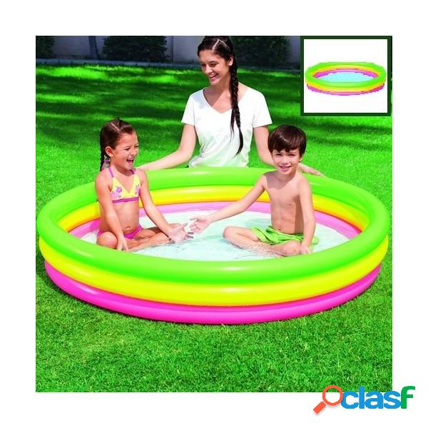 Trade Shop - Piscina Gonfiabile Arcobaleno A 3 Anelli