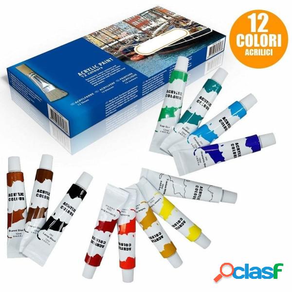 Trade Shop - Pittura Acrilica Confezione 12 Pezzi Acquerelli