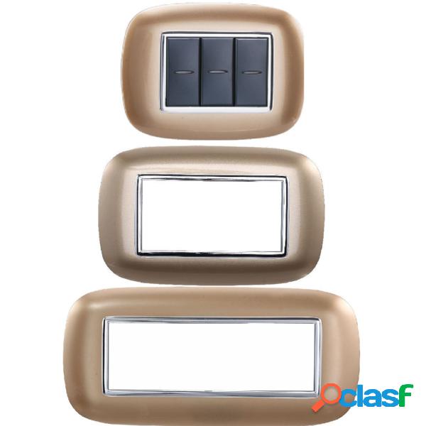 Trade Shop - Placca Oval 3 4 6 Moduli Colore Oro Compatibile