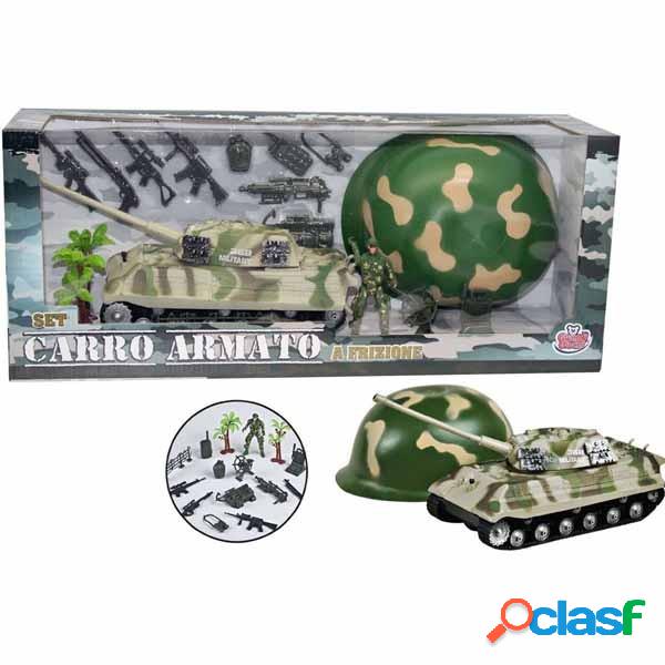 Trade Shop - Playset Carro Armato Militare A Frizione Con