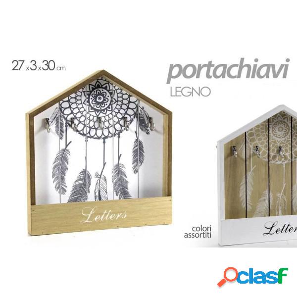 Trade Shop - Portachiavi Lettere Appendino Legno Cassetta