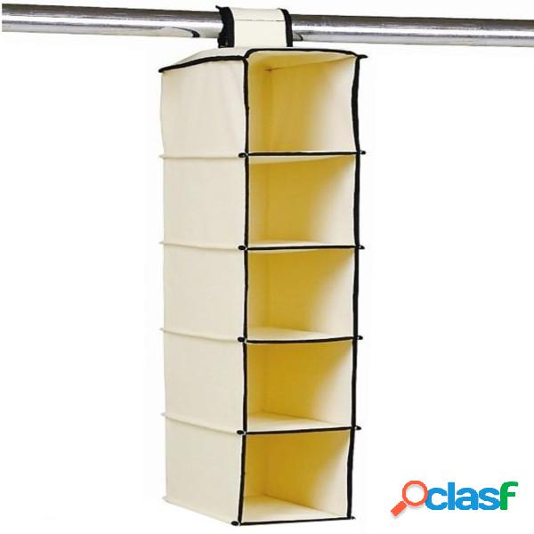 Trade Shop - Portaoggetti Pieghevole 5 Scomparti Armadio