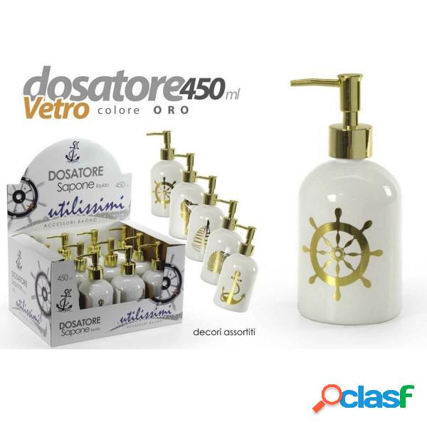 Trade Shop - Portasapone Liquido Dosatore Oro 450ml 8x18cm