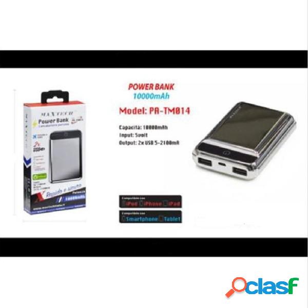 Trade Shop - Power Bank 10000 Mah 2 Usb Carica Batteria