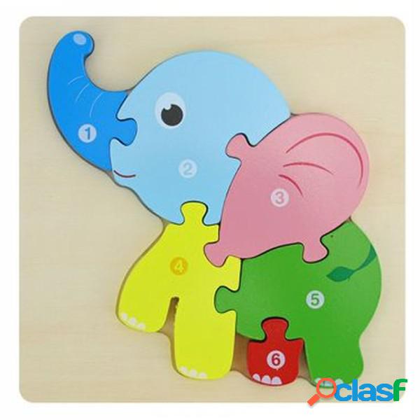 Trade Shop - Puzzle 3d Blocchi Legno Forma Di Cavallo