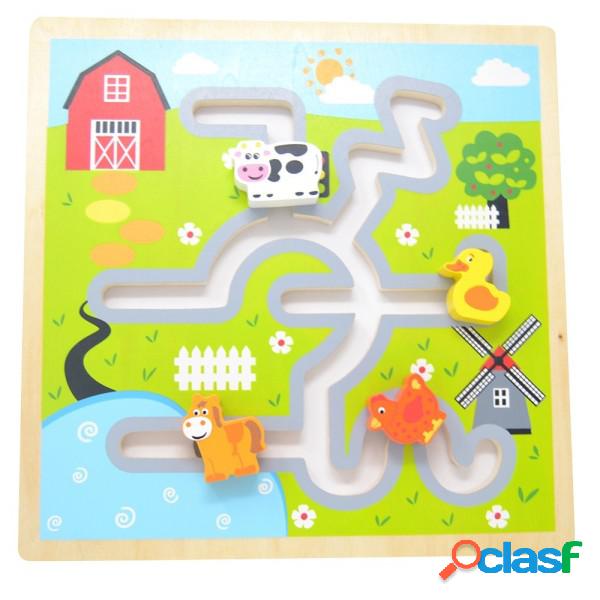 Trade Shop - Puzzle Gioco Labirinto In Legno Animali Della