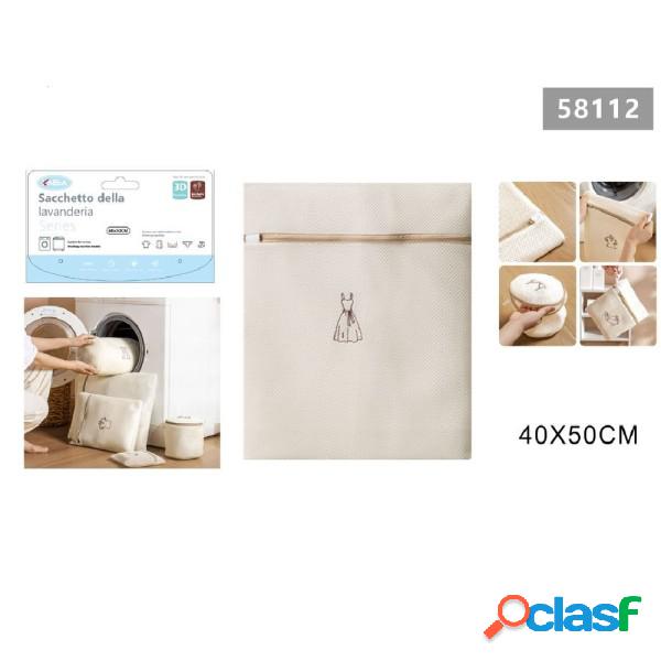 Trade Shop - Sacchetto Lavatrice Beige Borsa Biancheria