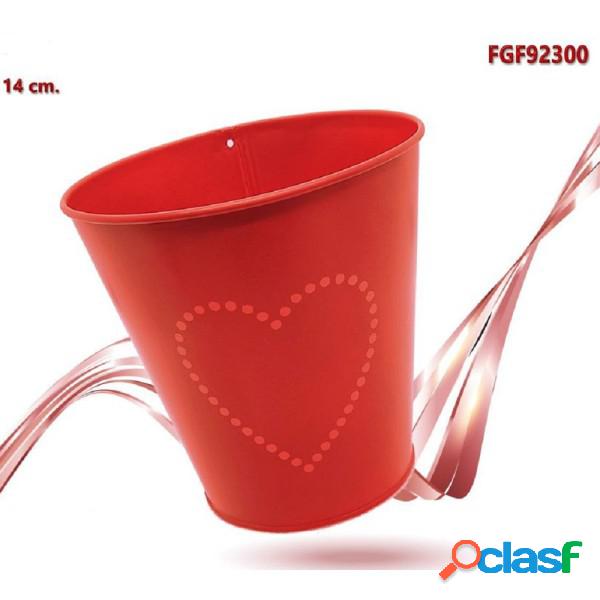 Trade Shop - Secchiello Rosso Decorativo Latta 14cm Con