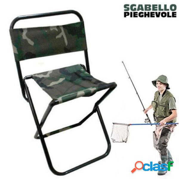 Trade Shop - Sedia Sgabello Pesca Pieghevole Militare Con