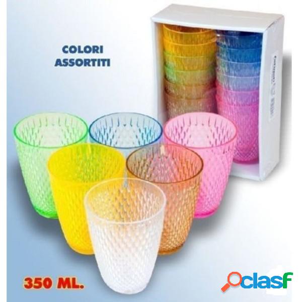 Trade Shop - Set 12 Pezzi Bicchieri In Plastica Colorata