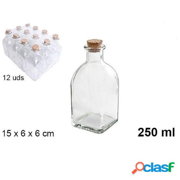 Trade Shop - Set 12 Pezzi Bottiglie Bottigliette In Vetro