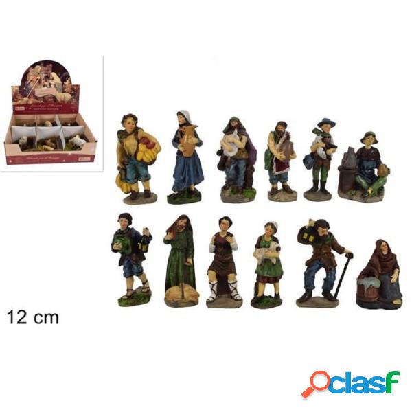 Trade Shop - Set 12 Pezzi Pastori Statuine Altezza 12 Cm