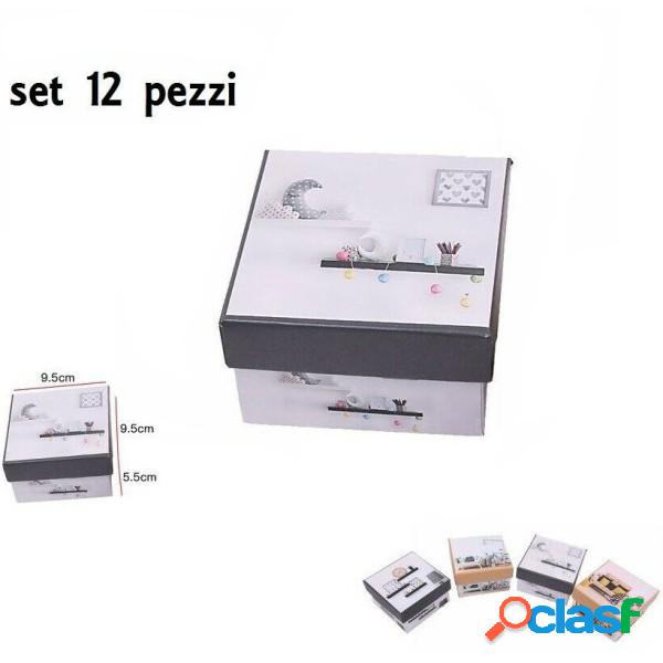 Trade Shop - Set 12 Pezzi Scatola Box Confezione Regalo
