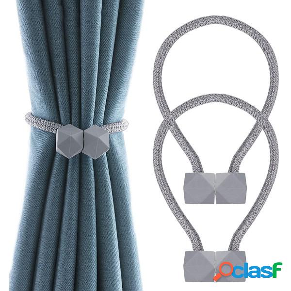 Trade Shop - Set 2 Pz Fermatende Magnetici Per Tenda Moderno