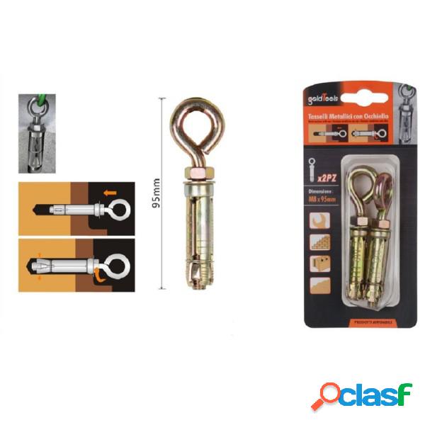 Trade Shop - Set 2pz Tasselli Metallici Occhiello Bulloni