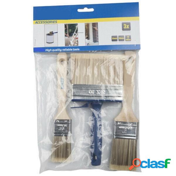 Trade Shop - Set 3 Pennelli Pittura Pittore Per Verniciare