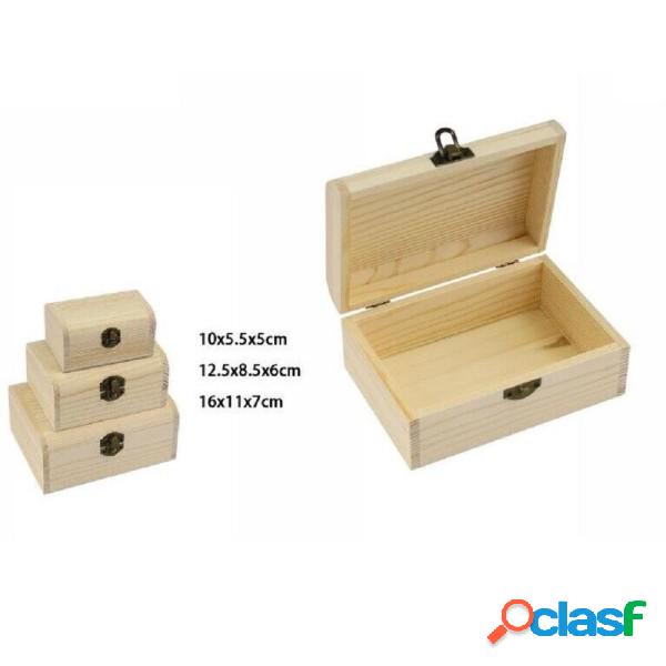 Trade Shop - Set 3pz Scatole In Legno Decoupage Portagioie