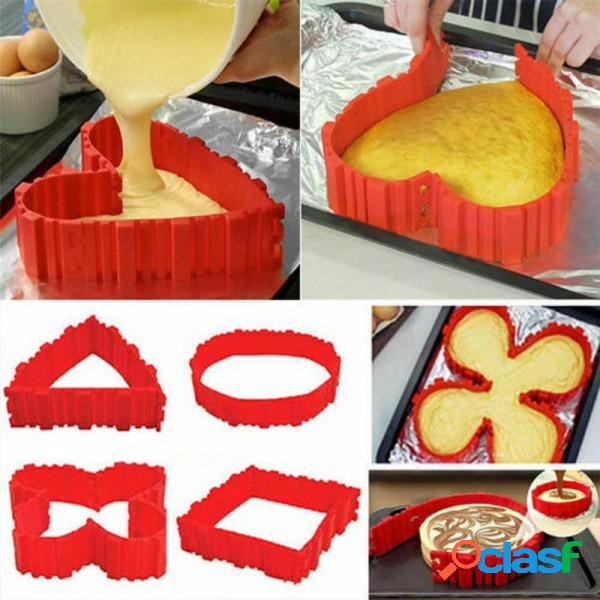 Trade Shop - Set 4 Pezzi Stampo Torta Magico Pieghevole Crea