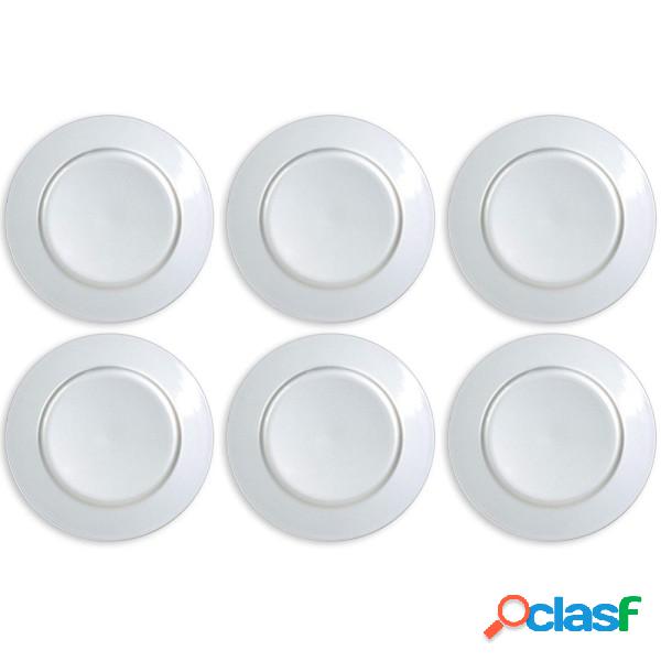 Trade Shop - Set 6 Sottopiatti Natalizi Colore Argento
