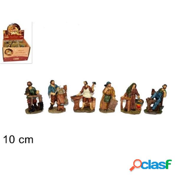 Trade Shop - Set 6pz Statuine Mestieri 10 Cm Per Presepe