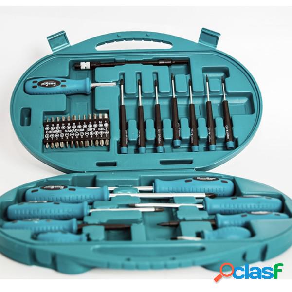 Trade Shop - Set Cacciaviti E Punte Kit 42 Pezzi Chrome