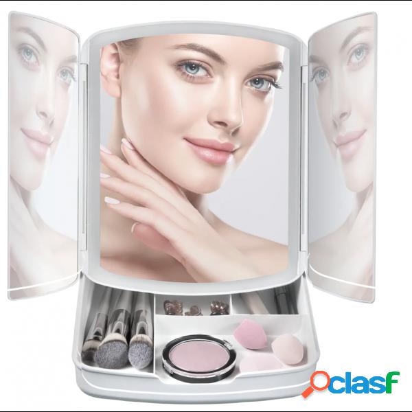 Trade Shop - Specchio Make Up Con Luci Led Cassetti Per