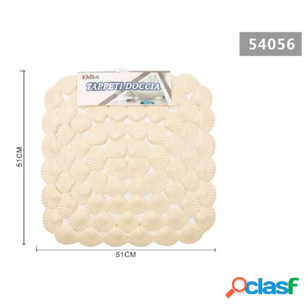 Trade Shop - Tappeto Antiscivolo Quadrato Conchiglie Beige