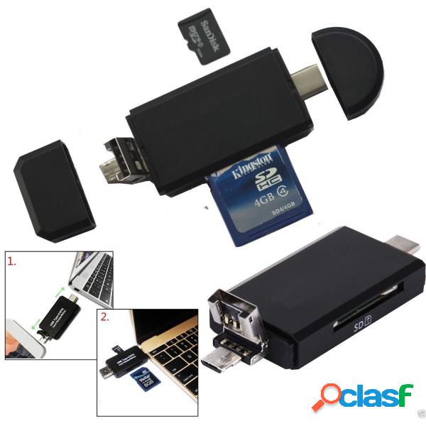 Trade Shop - Tipo-c Adattatore Otg Micro Usb Usb 2.0 Sd