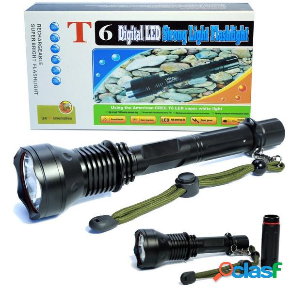 Trade Shop - Torcia Lampada Led Cree T6 Ricaricabile Tattica