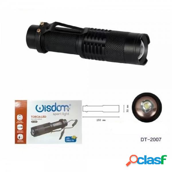 Trade Shop - Torcia Led Cree T6 Batteria Ricaricabile Usb