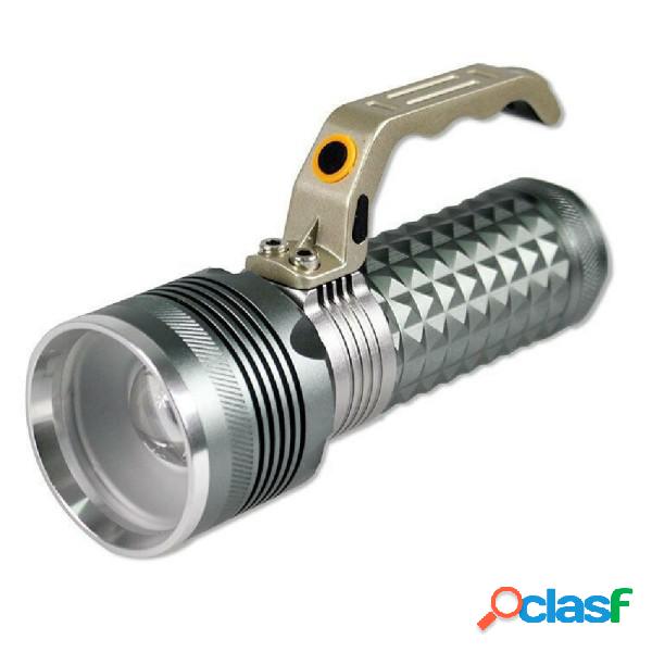 Trade Shop - Torcia Tattica 1 Led Cree Con Zoom Ricaricabile