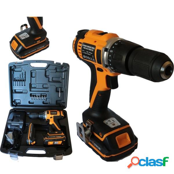 Trade Shop - Trapano Avvitatore Percussione 2 Batterie Litio