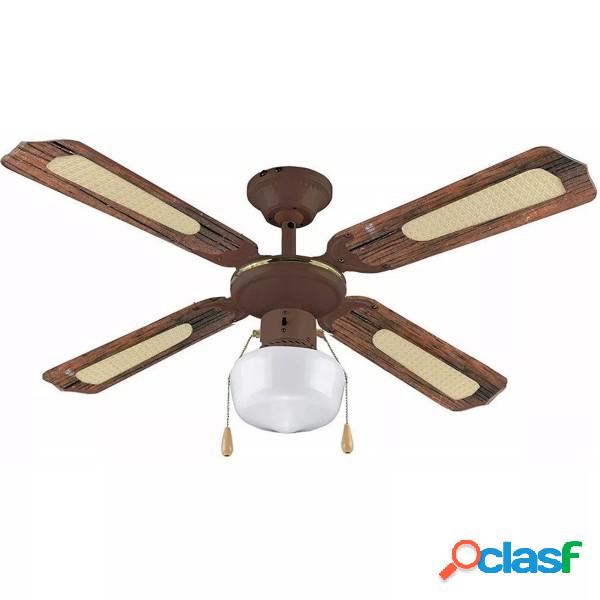 Trade Shop - Ventilatore A Soffitto 4 Pale 108cm 3 Velocita