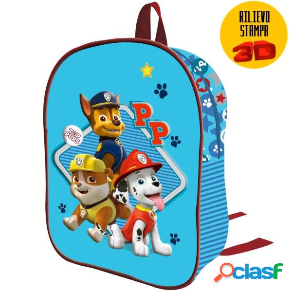 Trade Shop - Zainetto Paw Patrol Stampa Rilievo 3d Cuccioli