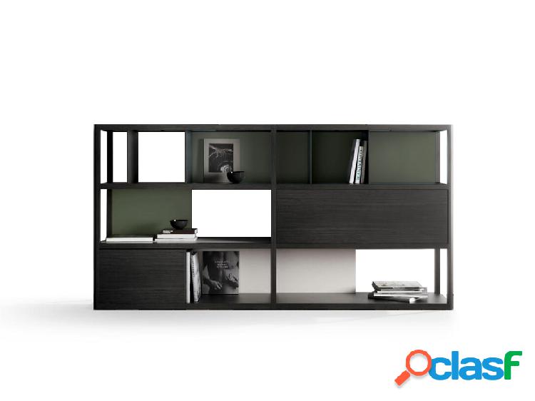 Treku Libreria Kai in Rovere Kai Black con schienali in Moss