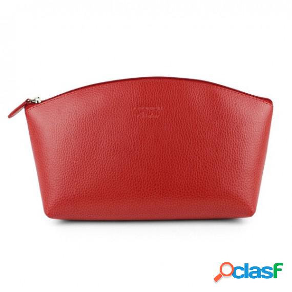 Trousse da viaggio - 21,5 x 15 x 7,5 cm - vera pelle - rosso