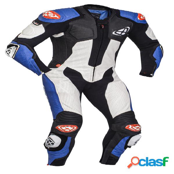 Tuta moto pelle intera Ixon VENDETTA EVO Nero Bianco Blu